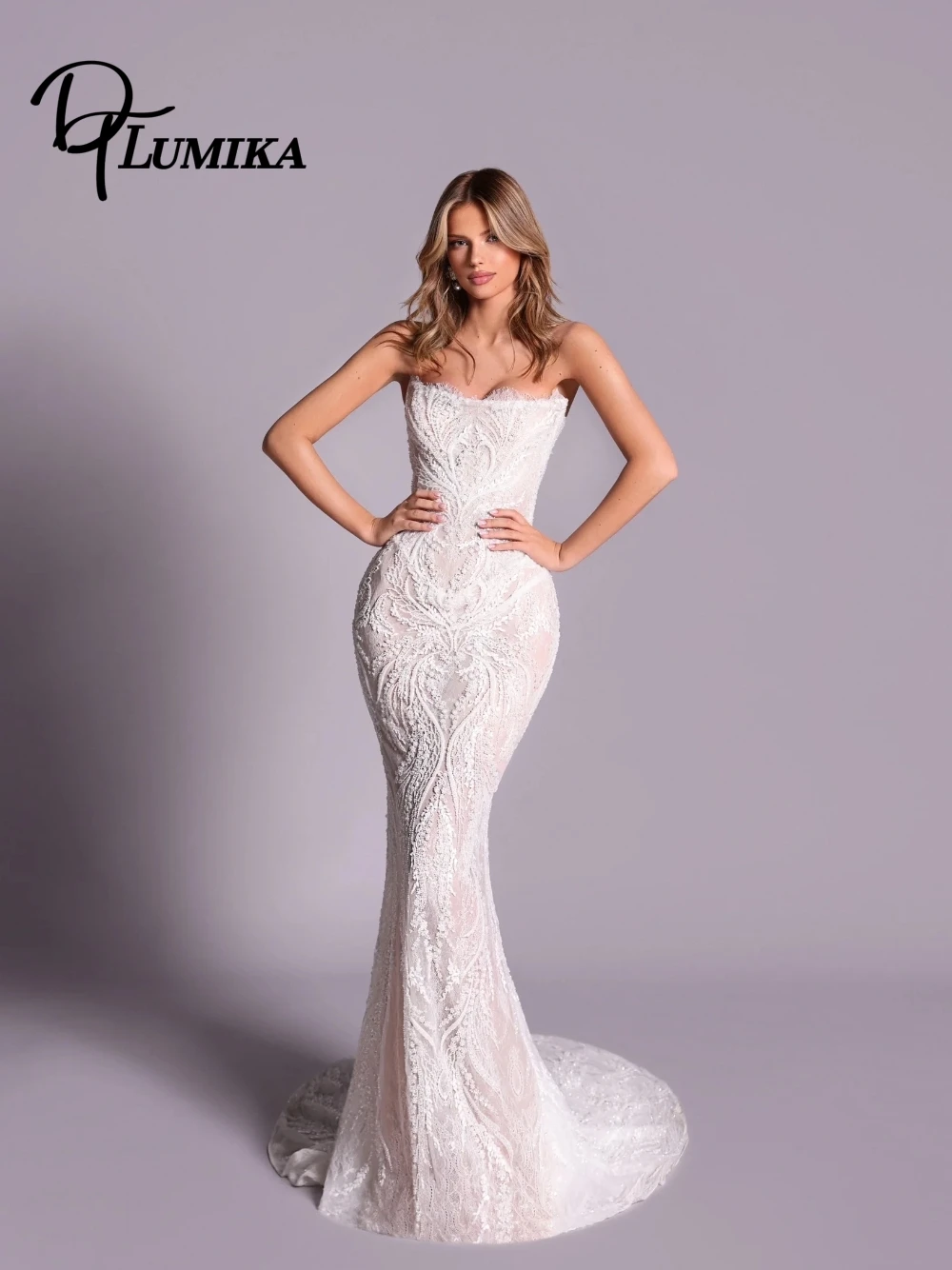 

Elegant Strapless Corset White Evening Dress Charming Beaded Lace Mermaid Wedding Party Gown Customized Classic Long Wear