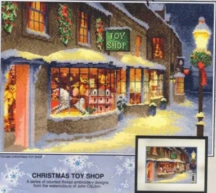 

Counted Cross Stitch Kit, Christmas Toy Shop, Shoppe, Night Street, 14CT, 16CT, 18CT, 25CT