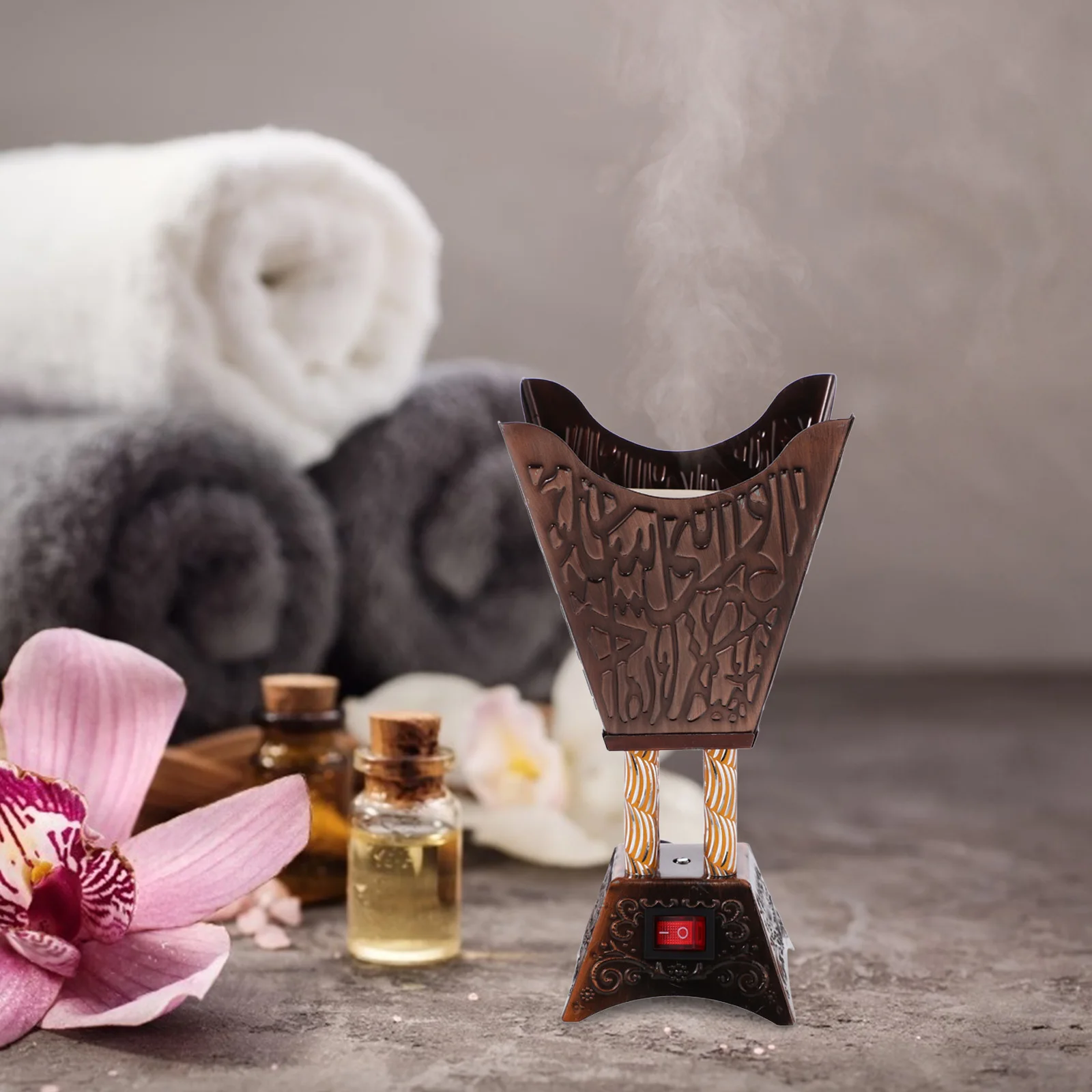 

Middle Eastern Style Electric Incense Burner Desktop Censer Safe No Flame Aroma Burner Vintage Decorative Us Plug