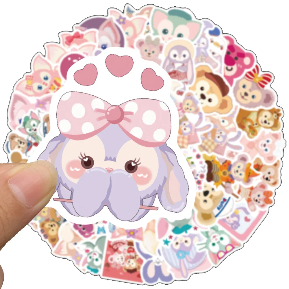 10/30/50/100pcs Cute Disney LinaBell Duffy Bear StellaLou Decoration Stickers for Suitcase Fridge Waterproof Kawaii Sticker Pack