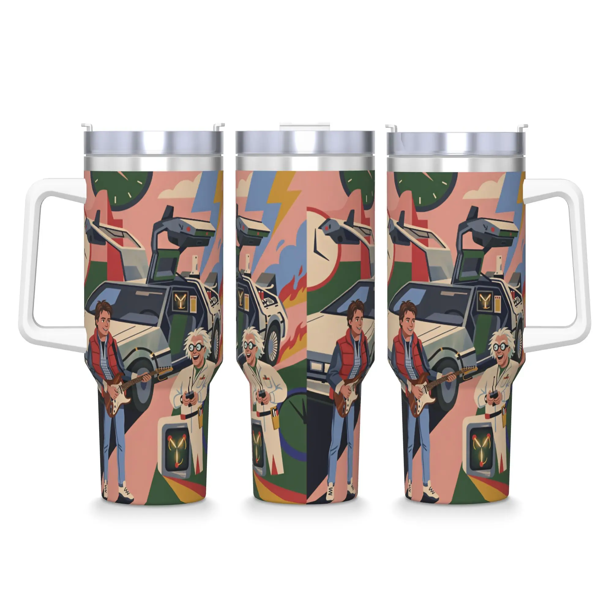 Stainless Steel Tumbler Back To The Future Coffee Mug  Leakproof Cold and Hot Car Mugs Travelist Printed Water Bottle