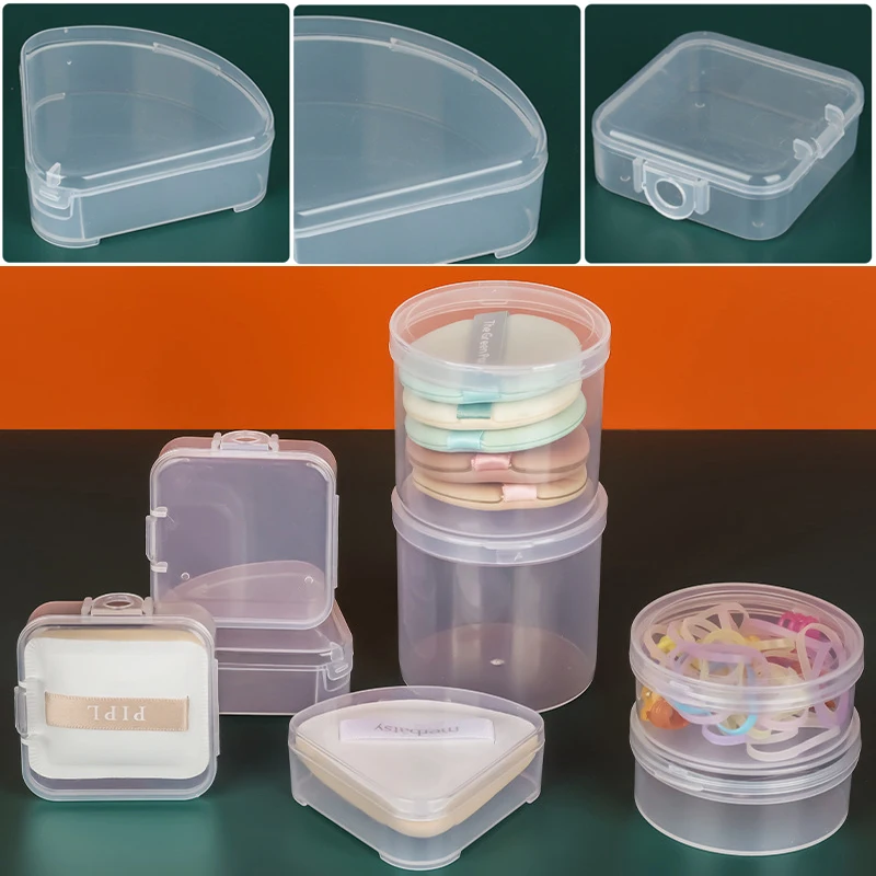 1Pcs Clear Small Plastic Containers Transparent Storage Organizer Box With Hinged Lid For Items Crafts Jewelry Package Cases