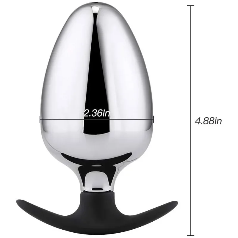 Large Stainless Anal Plug Personal Massager for Unisex Provide a Full Feeling Designed for Experienced or Intermediate Playe