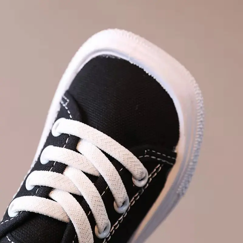 Girls Shoes Fashion Leisure Shoe Children\'s Canvas Shoes Sneakers Kids Casual Sport Shoes for Kindergarten Black White Orange
