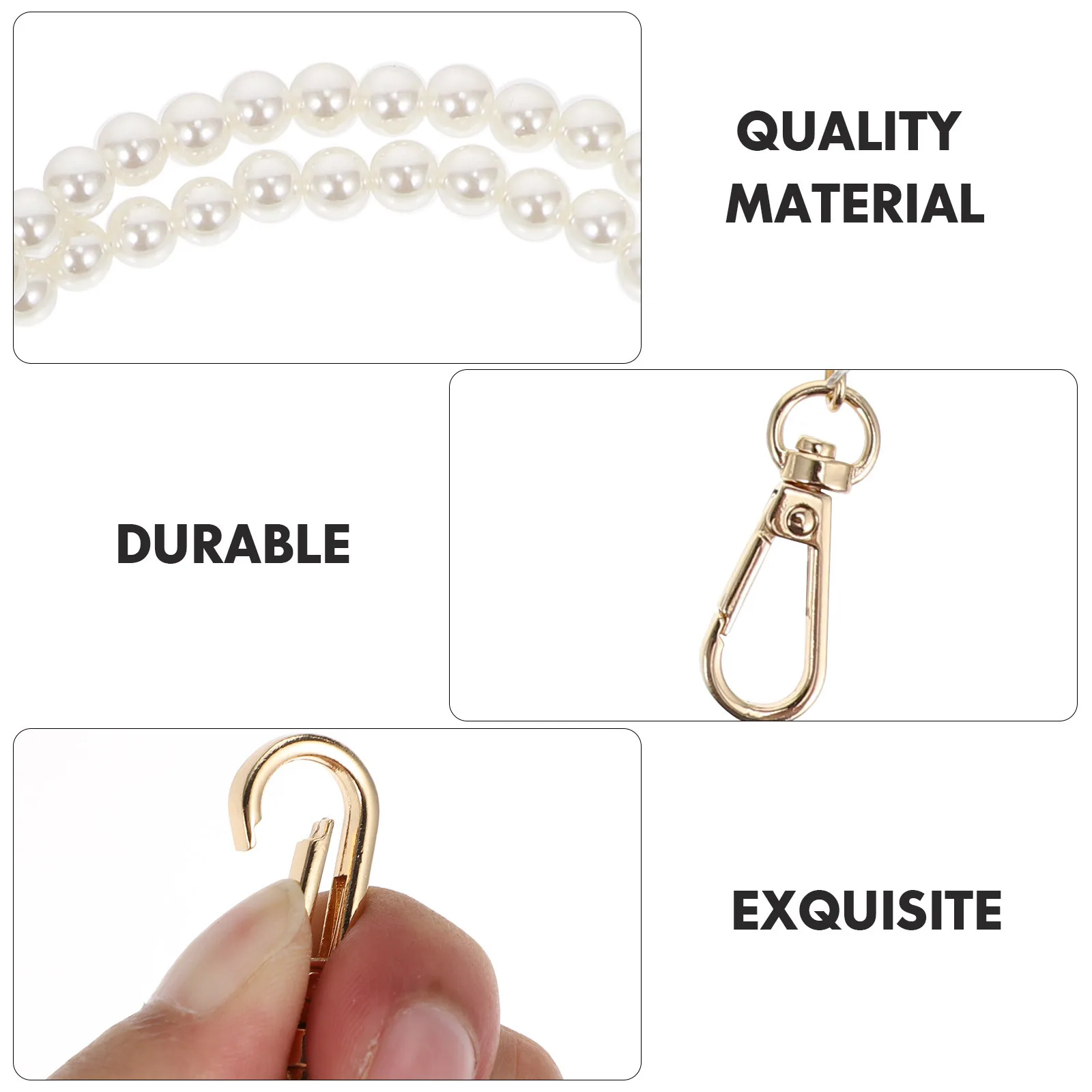 진주 가방 체인 프리미엄 소재 핸드백 숄더 스트랩 간편 설치 제거 DIY 클러치 핸드백 액세서리 진주 가방 체인