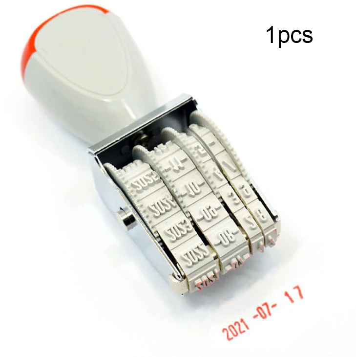 Cute Date Stamp Date Stamp Planner Bussiness Adjustable Rubber Roller Stamp Ink Pad Date Diary School Stationery