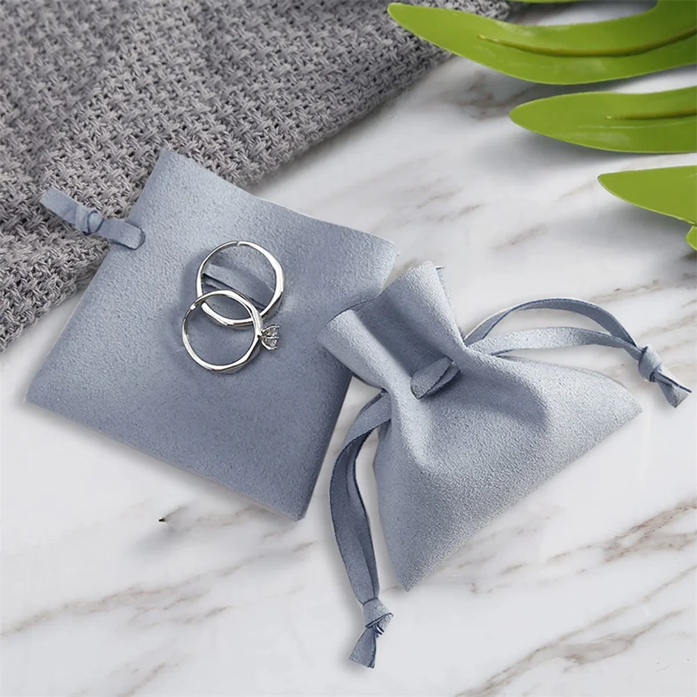 

8x10cm Drawstring Jewelry Pouch 5 Pack Luxury Purple Microfiber Jewelry Storage Bag for Rings, Necklace, Pendant