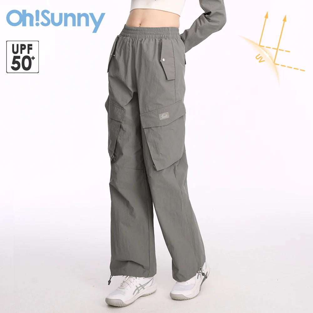 

OhSunny Hiking Pants Women 2024 Spring Summer Fashion Paper Feeling Fabric UV Protection Trousers UPF50+ for Outdooor Camping