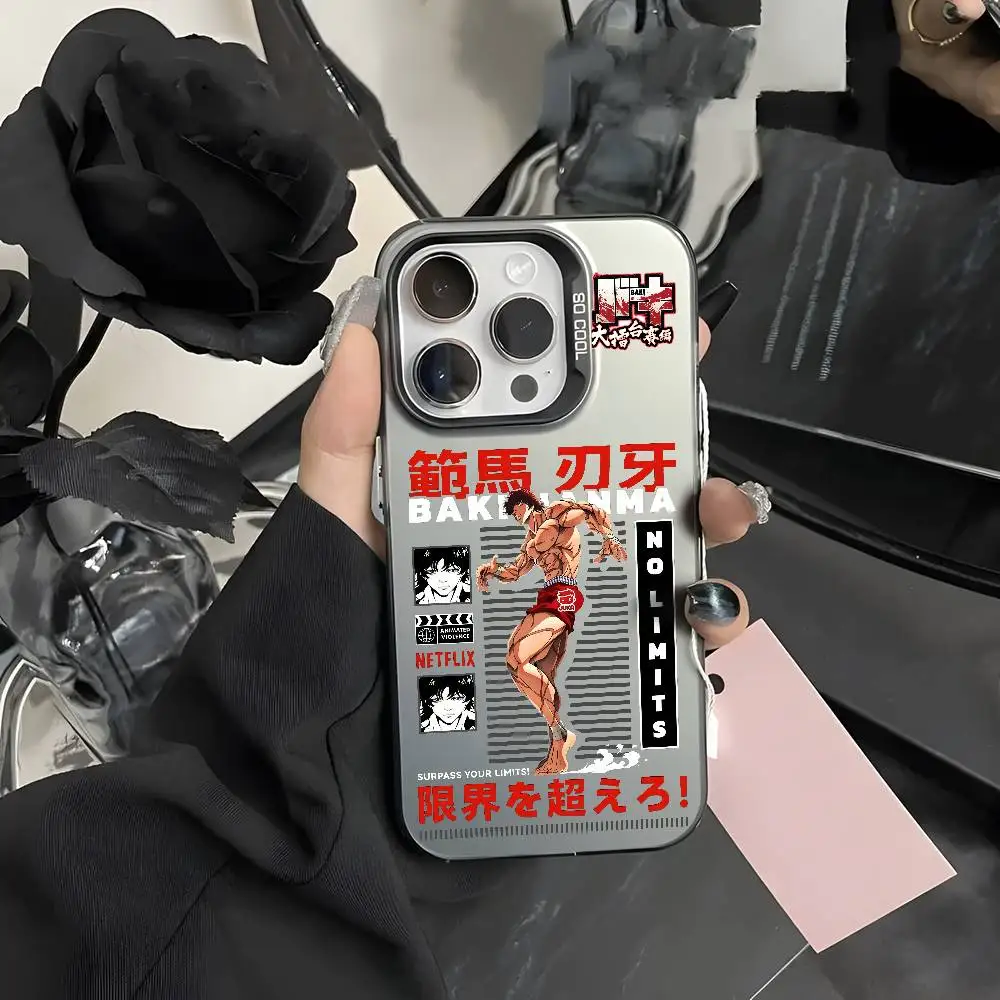 Casing Ponsel B-Baki HanmaS Keren Untuk IPhone 17 16 15 14 13 12 11 Pro Max Air Multicolor Matte Metallic Aurora Funda