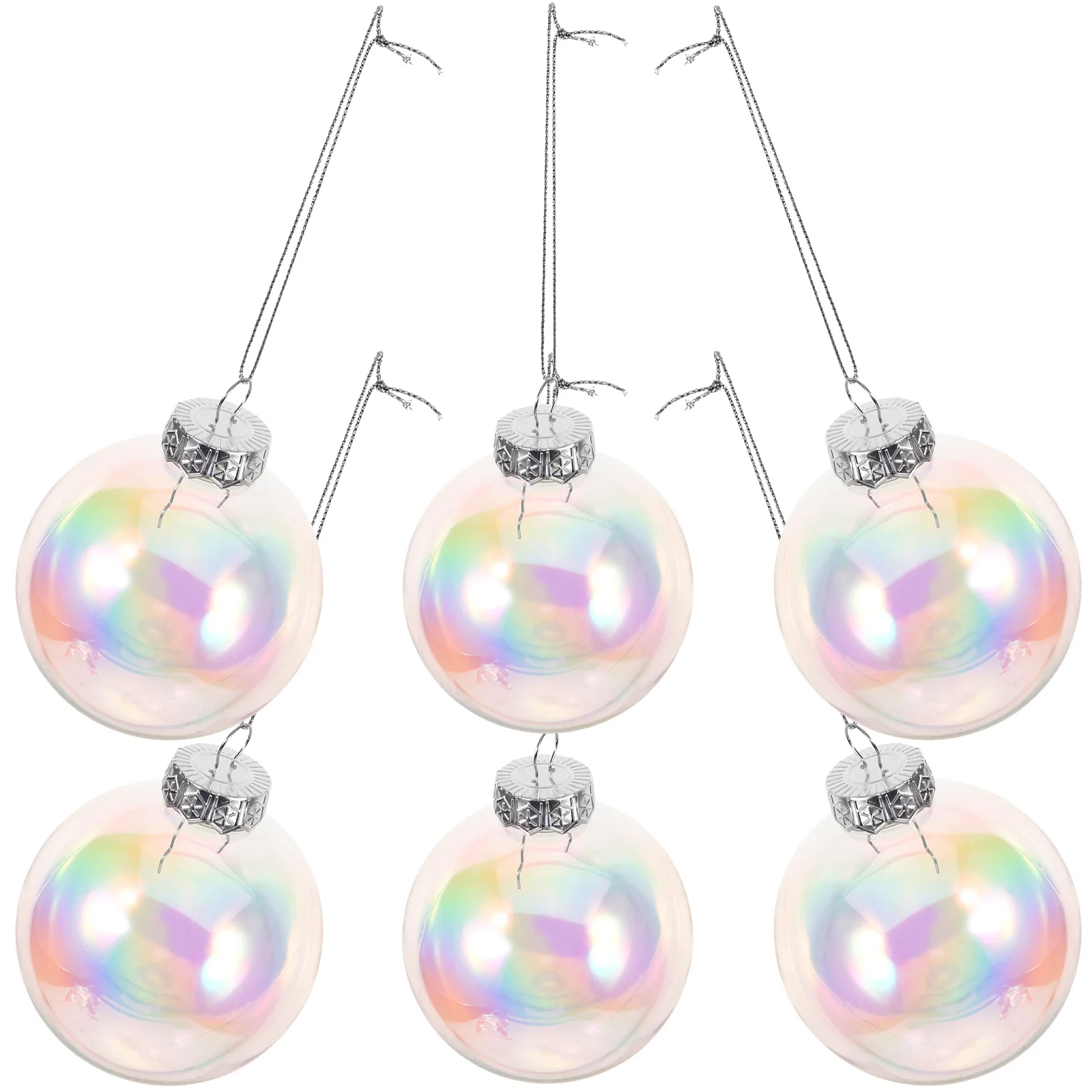 

6pcs Christmas Ball Ornaments PET Plastic Hanging Decorative Xmas Tree Decoration Party Holiday DIY Accessories