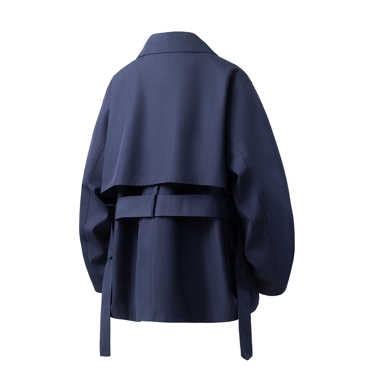 Spring Autumn Men's Retro Short Trench Solid Color Turn Down Collar Double Breasted Fashion Outerwear Coats Men Loose Jackets