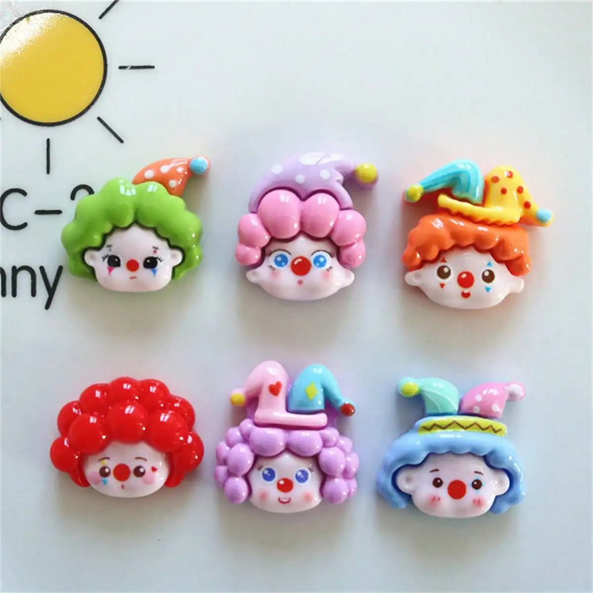 6pcs Circus Clown Design Refrigerator Magnets, Office Notes, Kitchen Home Decor Magnetic Stickers