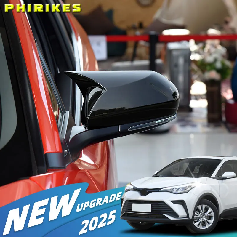 الشائكة الرؤية الخلفية الجانب مرآة يغطي غطاء لتويوتا كامري 2018 2019 2020 2021 ألياف الكربون لمعان أسود غطاء مرآة جانبية للسيارة #1