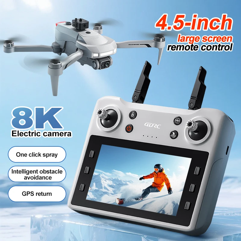 

4D RC with Screen 4-axis GPS One Key Spray Brushless Folding Flyer Electric Lens 4.5 Inch HD Large Screen Smart Controls