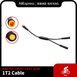 Elektrische Fiets Y-SPLITTER 1t2 Kabel Waterdicht Met 3 Pin Connector Voor Bafang Bbs01b Bbs02b Bbshd Sensor Rem Ebike Accessoires