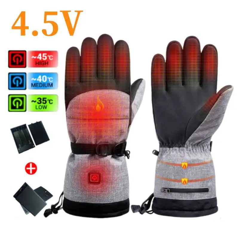 

Electric Heated Gloves Touch Screen Outdoor Riding Skiing Mitten Battery Heated Gloves for Backpacking Mountaineering (2Battery)