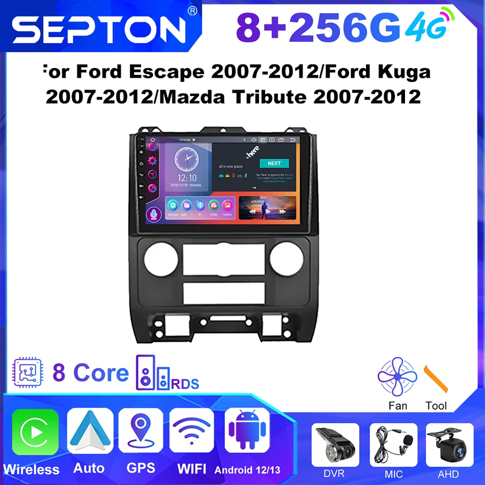 

SEPTON Android Car Radio For Ford Escape 2007-2012/Ford Kuga 2007-2012/Mazda Tribute 2007-2012 Multimedia Player GPS CarPlay