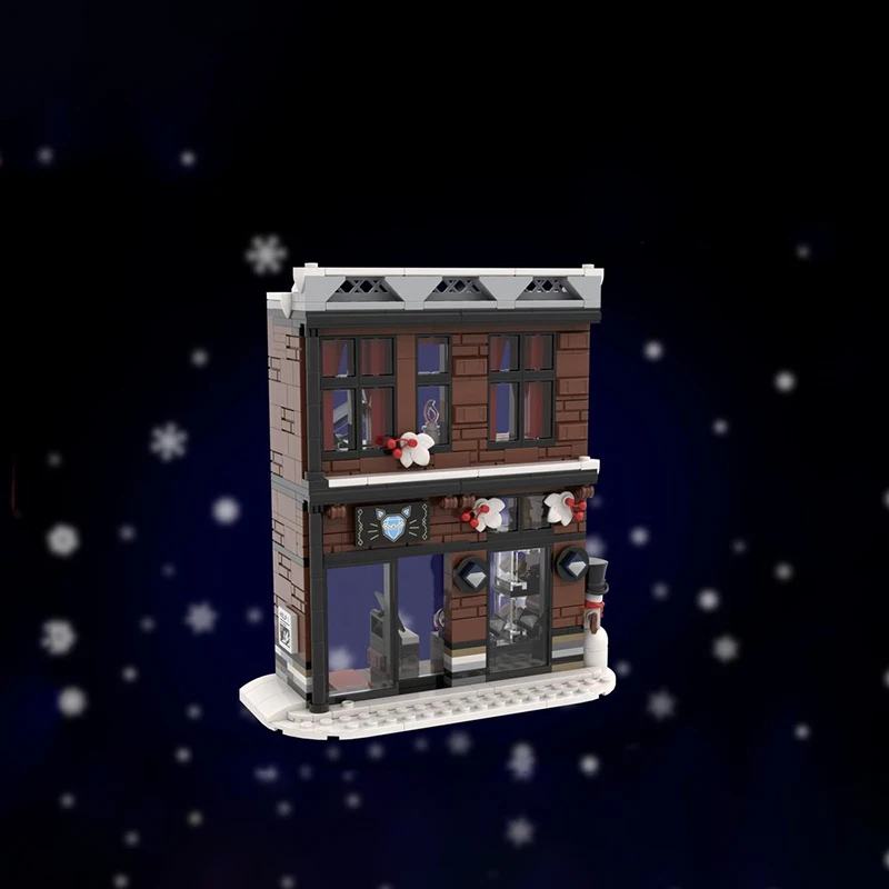 MOC سلسلة عيد الميلاد مدينة شارع المشهد العمارة الشتاء سنو هاوس DIY بناء الالعاب العملاقة هدية عيد الأطفال #3