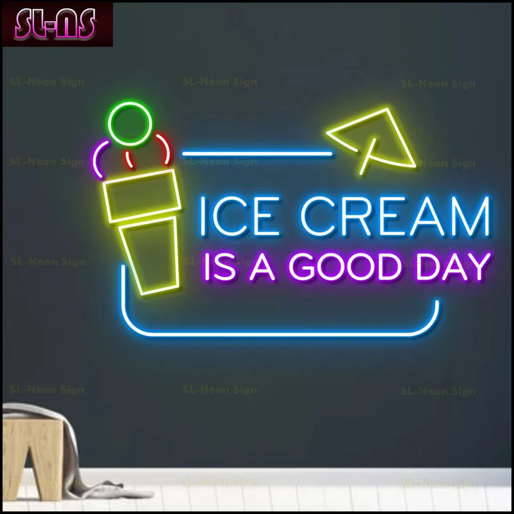 

Ice Cream Neon Sign Ice Cream Led Sign Cream Sign Birthday Gift Bedroom Nursery Decor Gift For Lover Wall Art Home Neon Signs