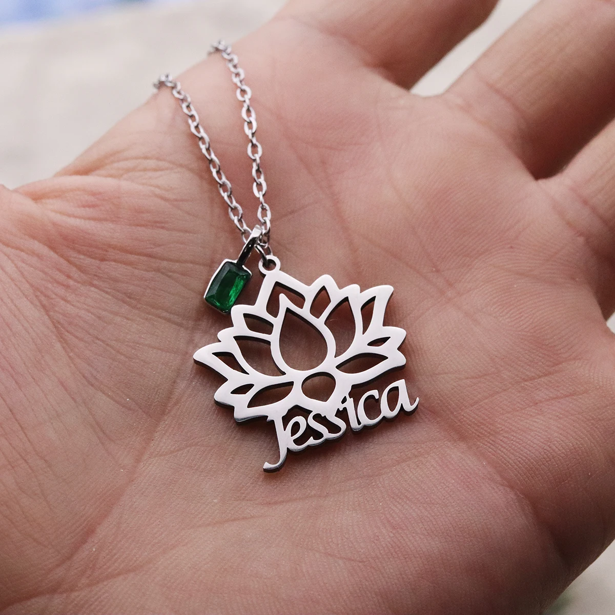 

Chandler Custom Name Stainless Steel Necklaces Lotus Flower Necklace for Women Necklace Lotus Flower Necklace Gift for Her