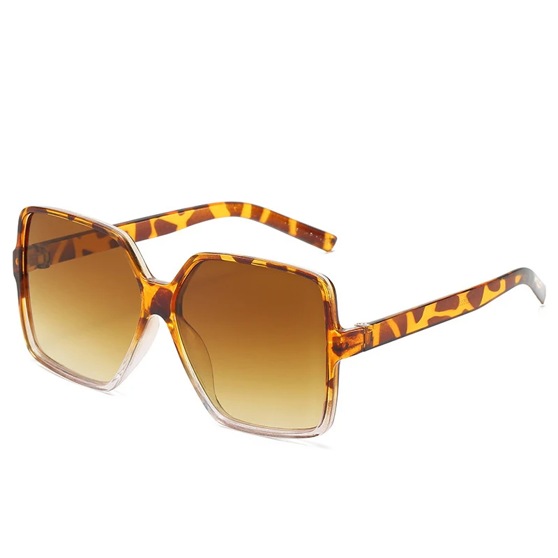 أسود مربع المتضخم النظارات الشمسية النساء إطار كبير نظارات شمسية ملونة الإناث مرآة Oculos للجنسين التدرج الهيب هوب ظلال