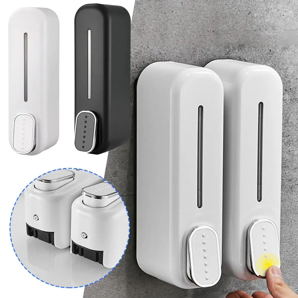 Shampoo Bath Hand Sanitizer Box Single Double Head Household Plastic Press Wall-mounted Hotel Dispenser Soap Manual C7T4