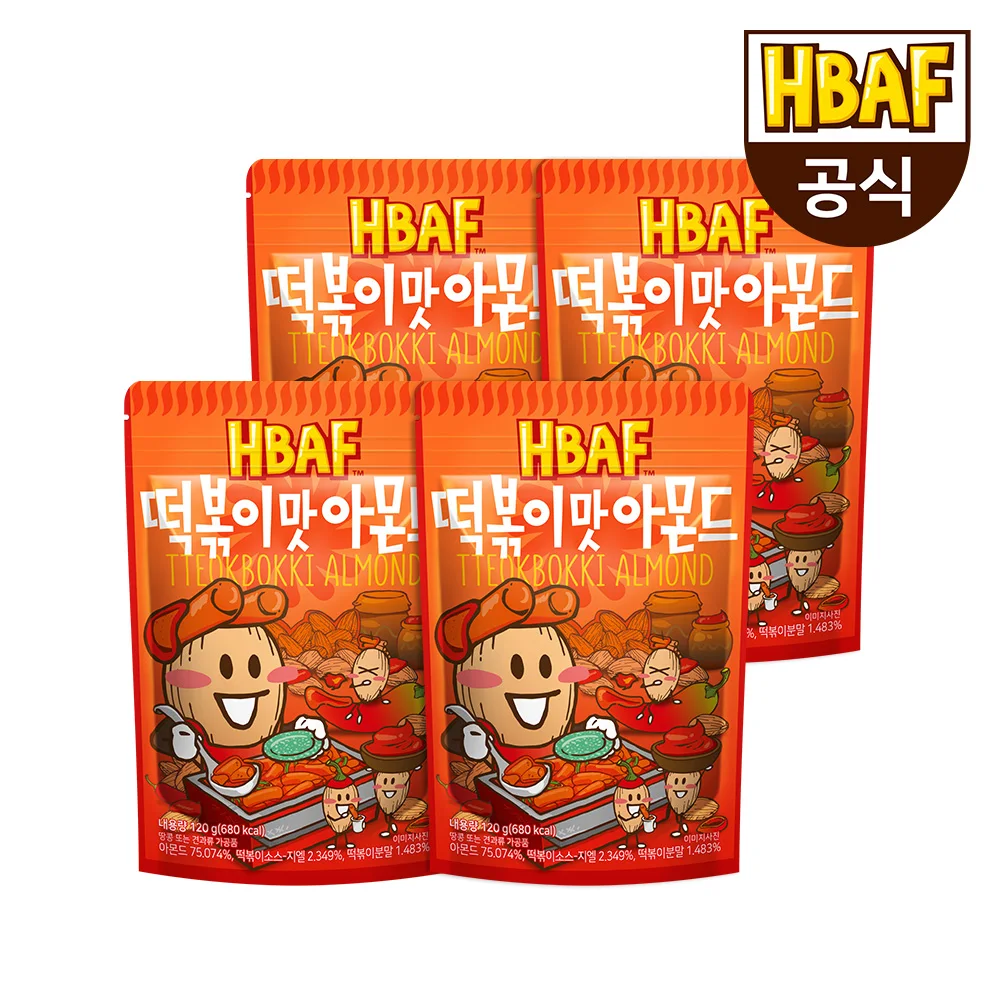 HBAF Tteokbokki Flavor Almond 120g 4ea set