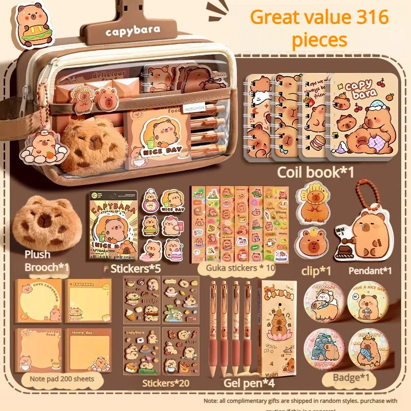 

Милый пенал-капибара, 5 слоев, для школьных принадлежностей, для учебы, грязеотталкивающий, незаменимый для школы