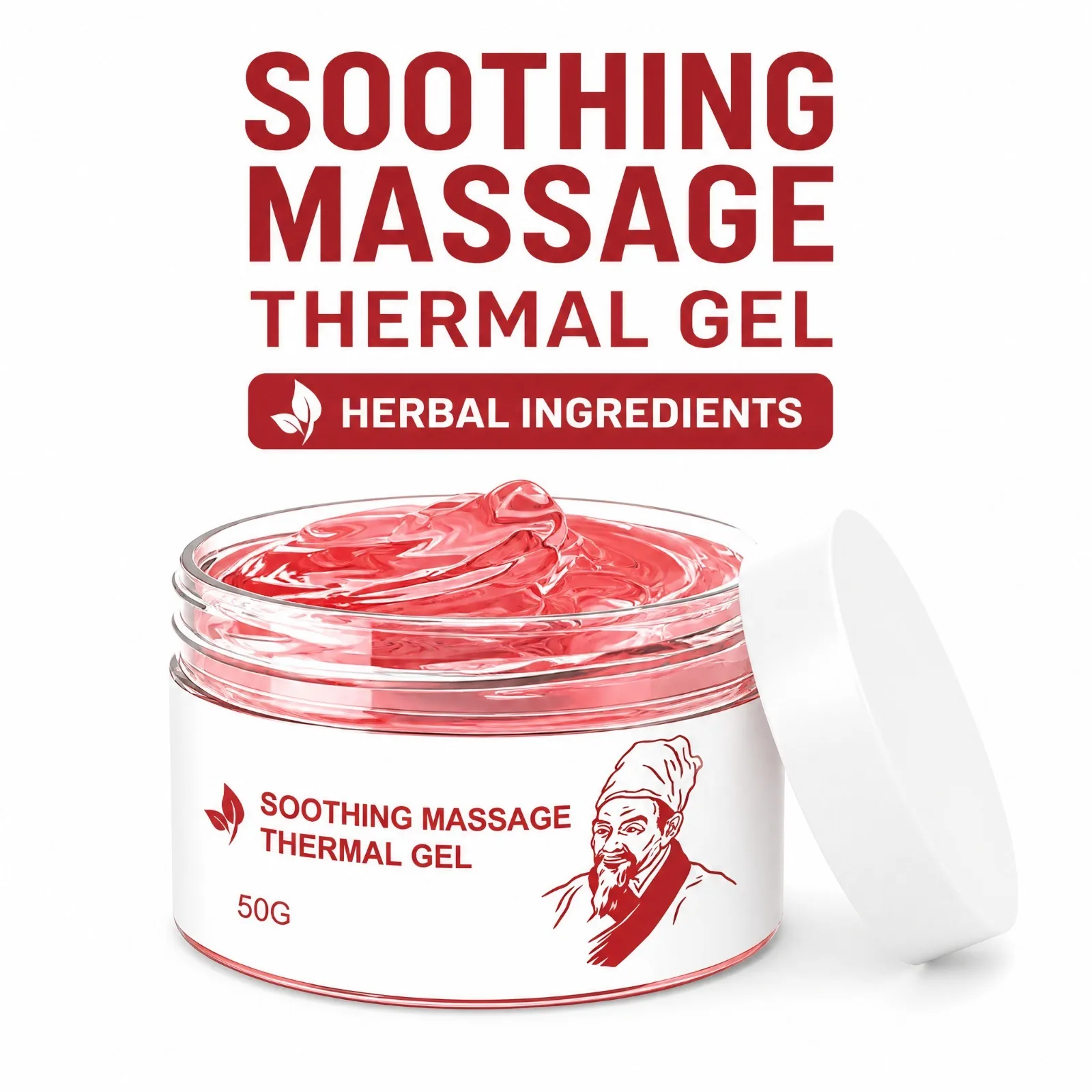 50g Warming Massage Gel Herbal Ginger Wormwood Extract Soothing Body Massage Cream for Joint Muscle Comfort Relaxing Home Use