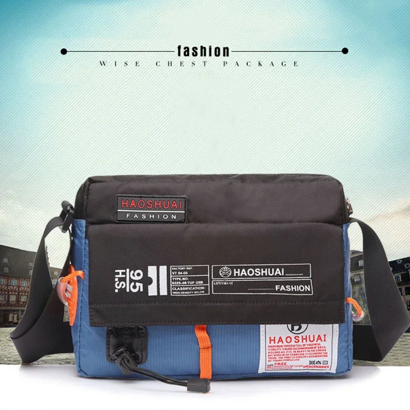 Waterproof Nylon Unisex Single Shoulder Bag Casual Travel Male Satchel Over the Messenger Crossbody Pack Handbag Mini Briefcas