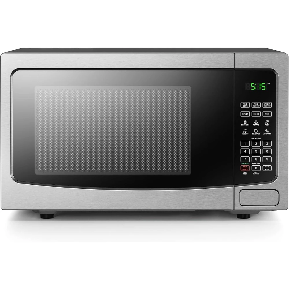 

Countertop Microwave Oven 1000 Watts with 6 Auto Menus, 10 Power Levels, 1.1 Cu. Ft. Digital Stainless Steel Microwave