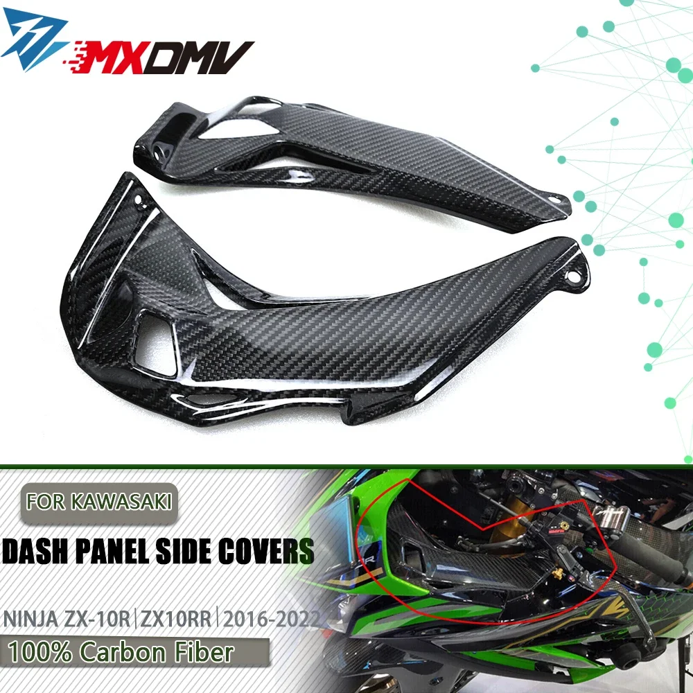 

For KAWASAKI ZX10R 2016-2020 Carbon Fiber Front Dash Board Side Panels Air Intake Covers Motorcycle Dashboard Covers Fairing