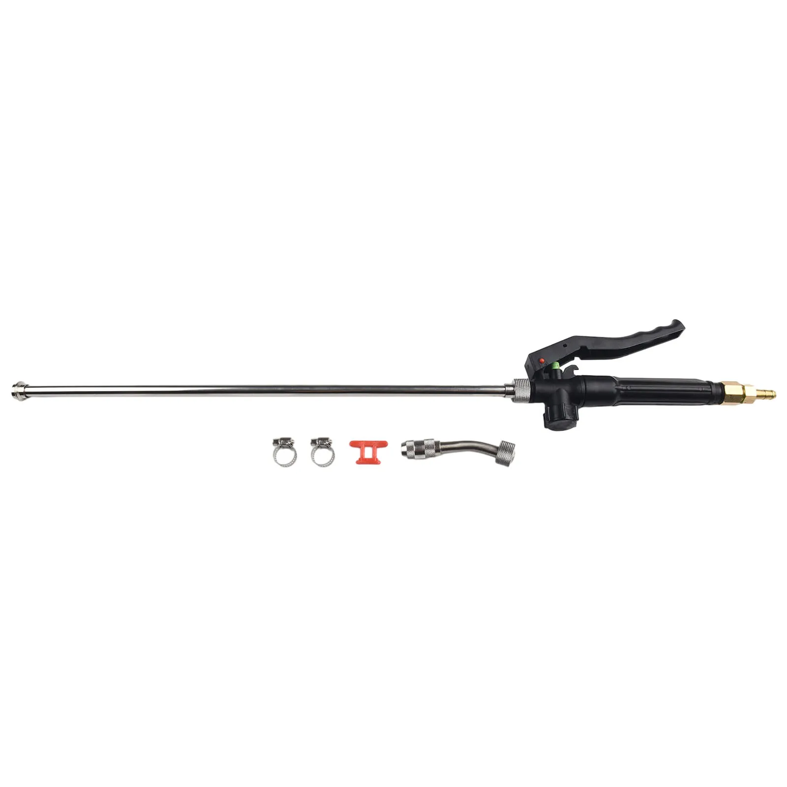 

1Pc 29in Sprayer Wand 3/8\"Brass Barb Stainless Steel Sprayer Wand Car Wash Adjustable Nozzle Lockable Switch Handle