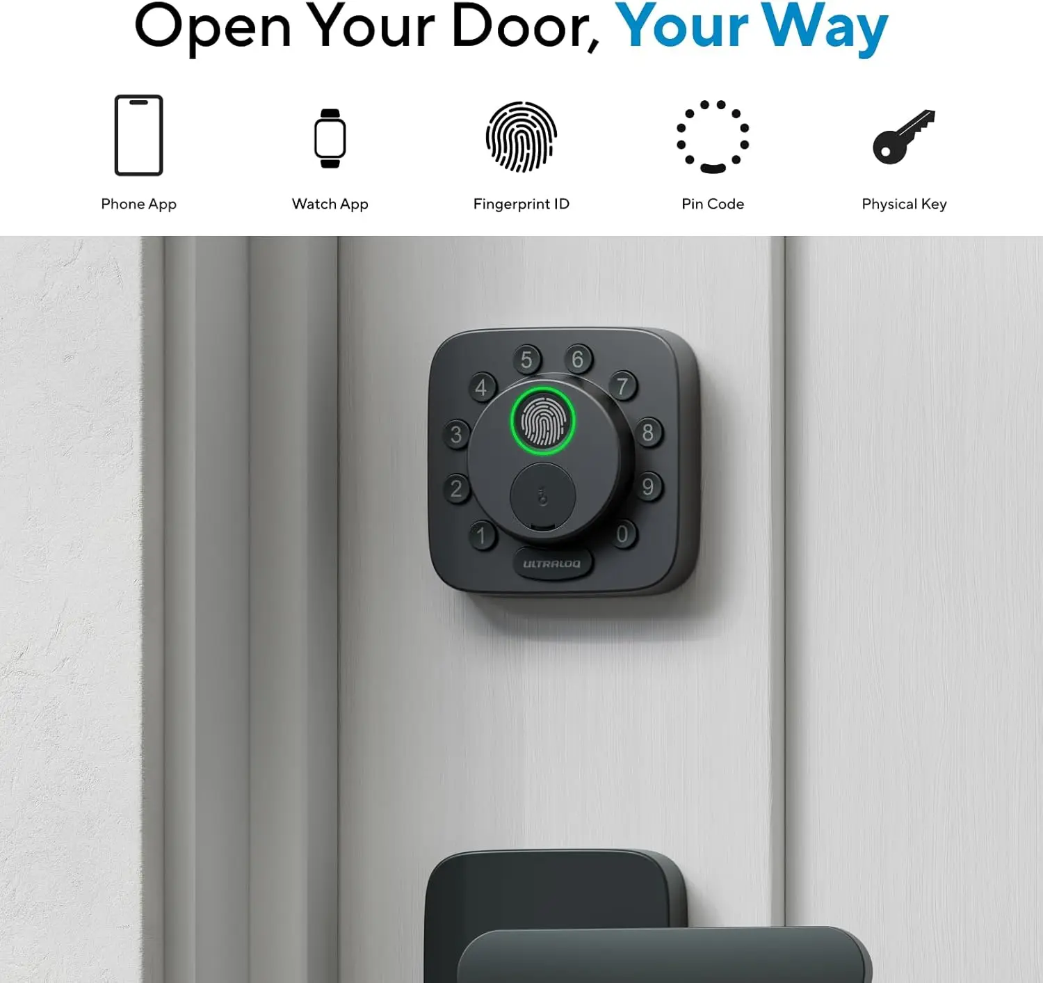 Smart Door Lock with Fingerprint, WiFi, Voice Control, Keypad & 18-Month Battery - Works with Apple Home, Alexa, Google