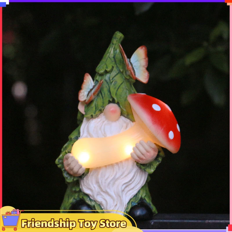 

Leaf Mushroom Elf Model Toy Solar Night Light Garden Ornament Gift Gardening Courtyard Landscape Balcony Creative Decoration