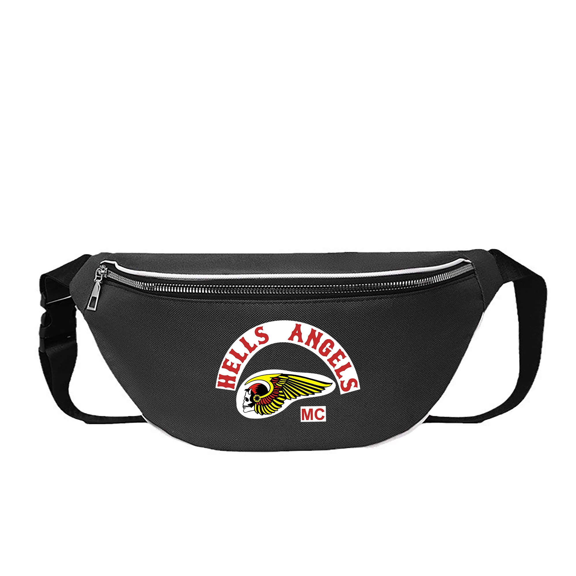 Hells-Angels Logo Waist bag Crossbody Bag Vivid Color Outdoor Travel Sling Bag Motorcycle Club Brotherhood Small Backpack YB-302