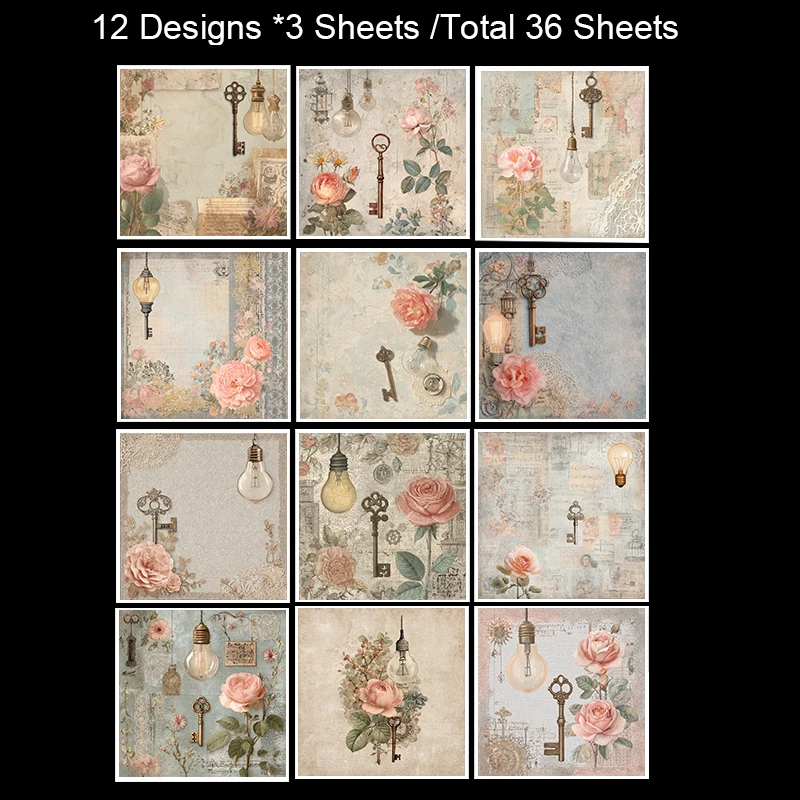 36 Lembar Kertas Scrapbook 6x6 inci: Percikan Cat Air Berbintang – Ciptakan Kreativitas Scrapbooking, Origami & Kerajinan Kosmik