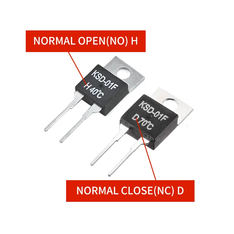 5PCS KSD-01F Temperature Switch 0°C-150°C NO/NC Thermal Protector Thermostat Sensor for Heater Motor Appliance