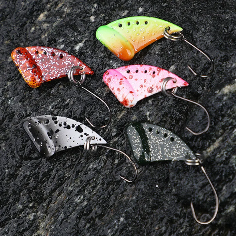 Metal Mini VIB Trout Spoon Fishing Lure 2.5g Vibration Wobbler Artificial Swim Bait Tackle With Single  Hook