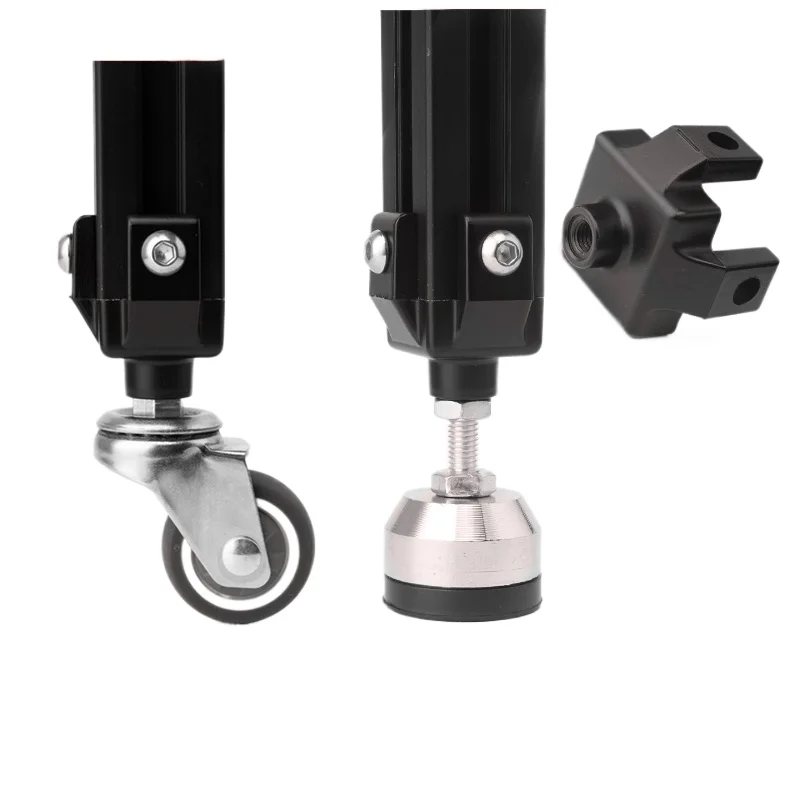 1 pz accessori profilo in alluminio industriale 20/30/40 connettore piede nero accessori base fissa tazza piede