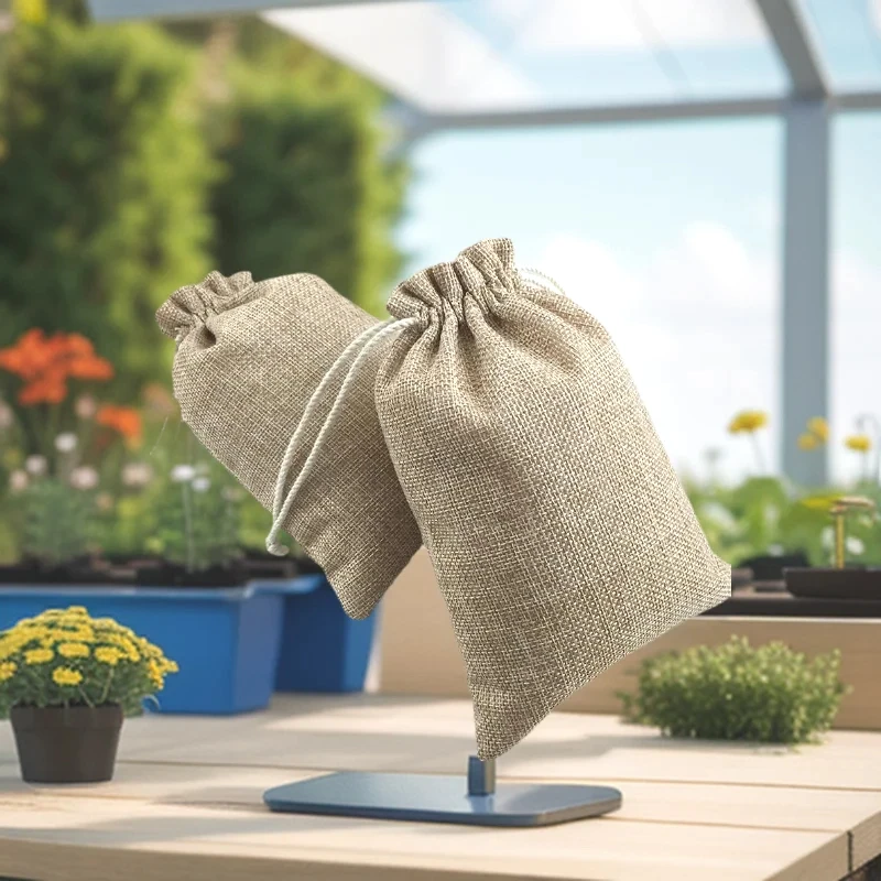

24pcs Vintage brown Handmade Jute Gift Bags and Burlap Pouches Wedding Party Favors Candy Sack Storage Supply Displays