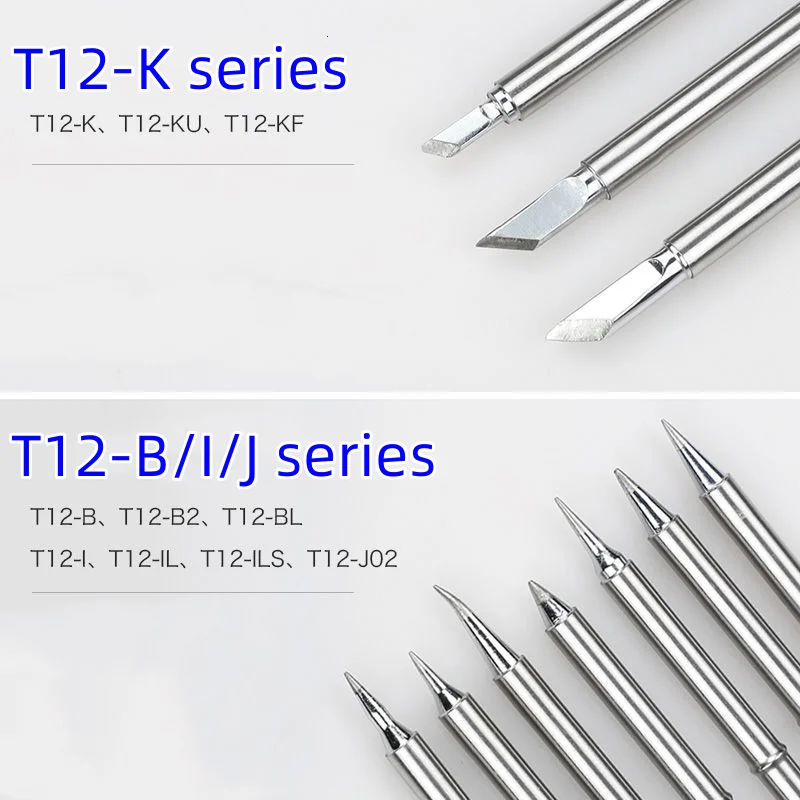 T12 Electric Solder Iron Tips T12-K B2 BC2 Ils Jl02 D24 KF Type For Hakko LF007 FX951/912 FM2027/2028 DIY Soldering Station Kits