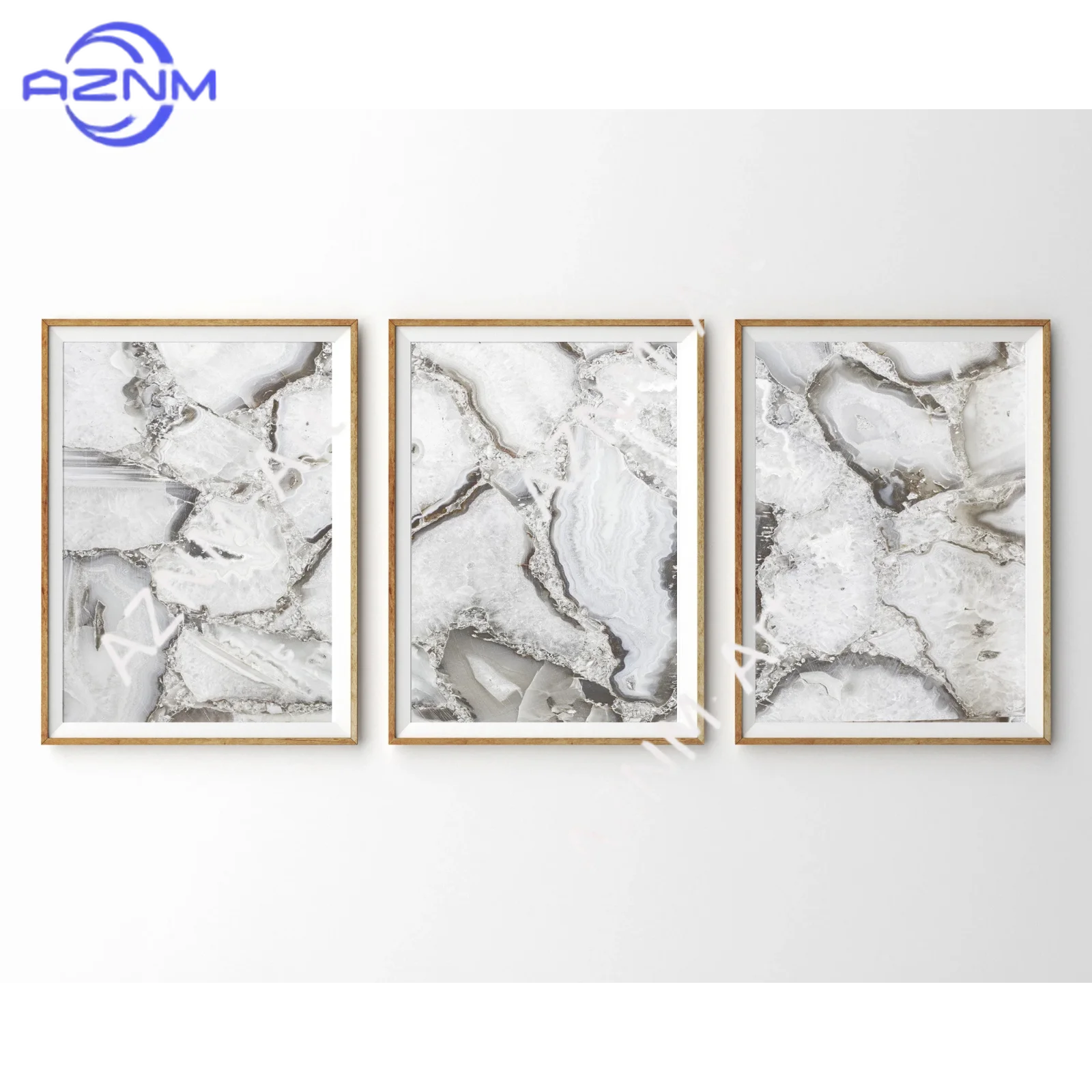 1/3 piezas de impresiones artísticas abstractas de ágata en 3 piezas, impresiones de mármol en gris taupe, decoración de pared para dormitorio u oficina
