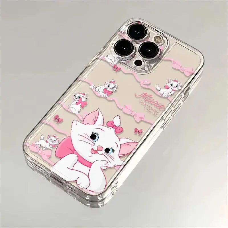 TR77 Disney Marie Cat Soft Case for iPhone 16 15 14 Plus 13 Mini12 11 Pro X XS Max XR 8 7 6 6S 5 5S SE