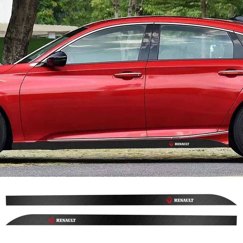 

2pcs Car Waist Side Skirt Decoration Stickers Carbon Fiber Car Stickers for Renault Sport Duster Megane 2 3 Auto Accessories