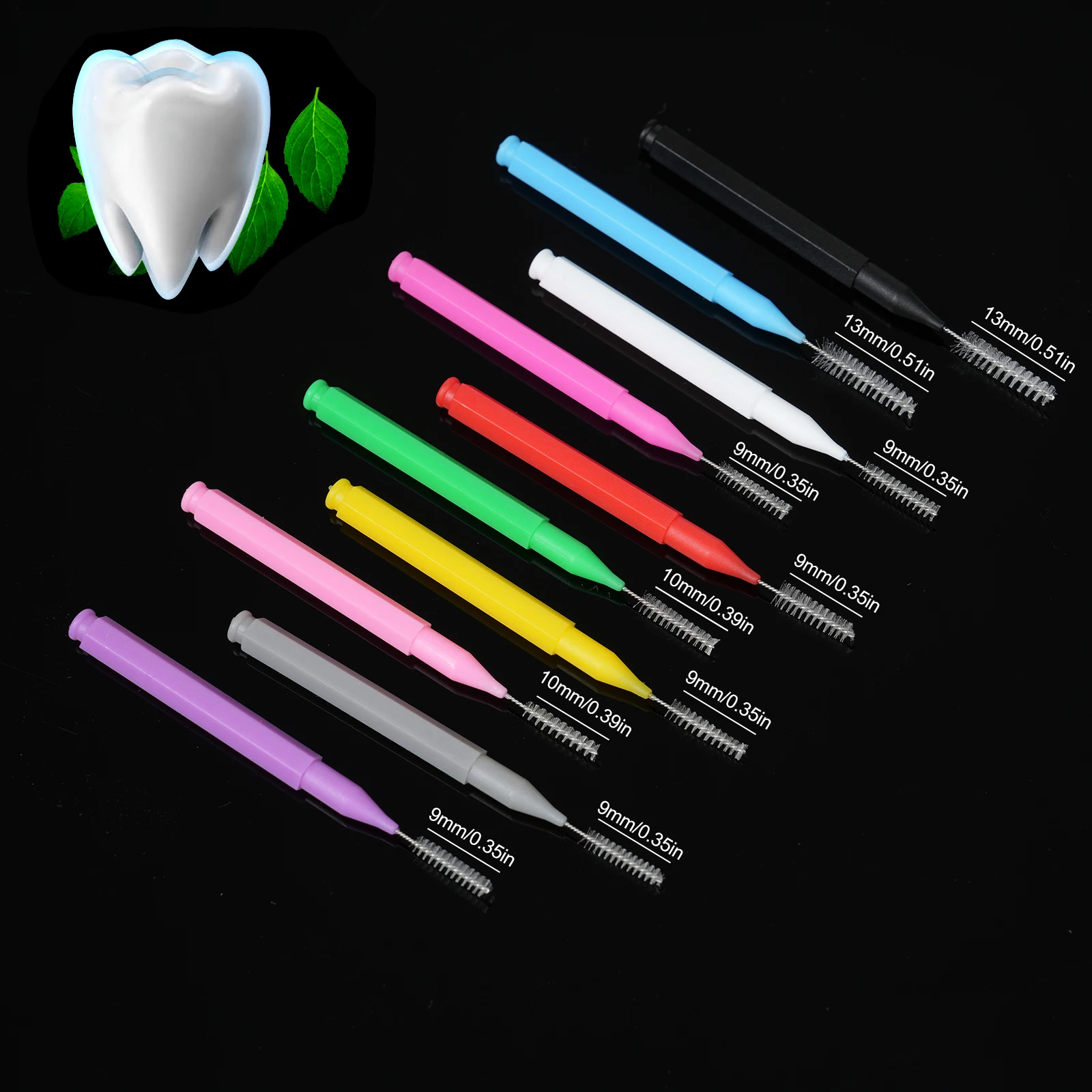 100 stücke Interdentalbürsten Zahnseide Zahnstocher Kieferorthopädische Zahnspangen Pinsel Zahn Reinigung Werkzeug Mundpflege Zahn Reinigung Werkzeug – Detail 7