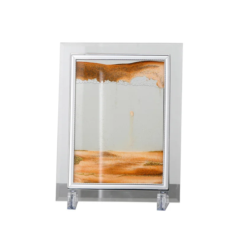 Creative quicksand painting liquid decompression hourglass office ornament living room desktop decoration art male birthday gift