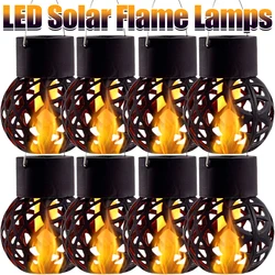 Solar Flame Effect Hanging Lantern LED Simulation Flame Lights Outdoor Garden Yard Path Patio Waterproof Landscape Decor Lamps