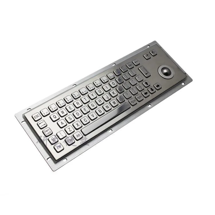 Metal Industrial Keyboard Yanlong HS330G5 Stainless Steel Embedded Keyboard Dustproof Waterproof Anti-riot Trackball Mouse