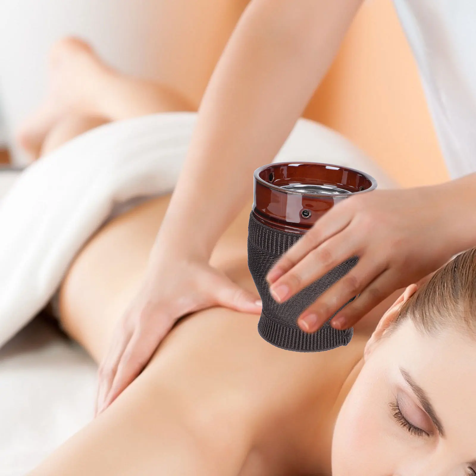 

1Pcs Moxibustion Pot Ceramic Durable Cupping Tool Household Body Care Massager with Heat Cold Resistance Easy Cleaning Gift